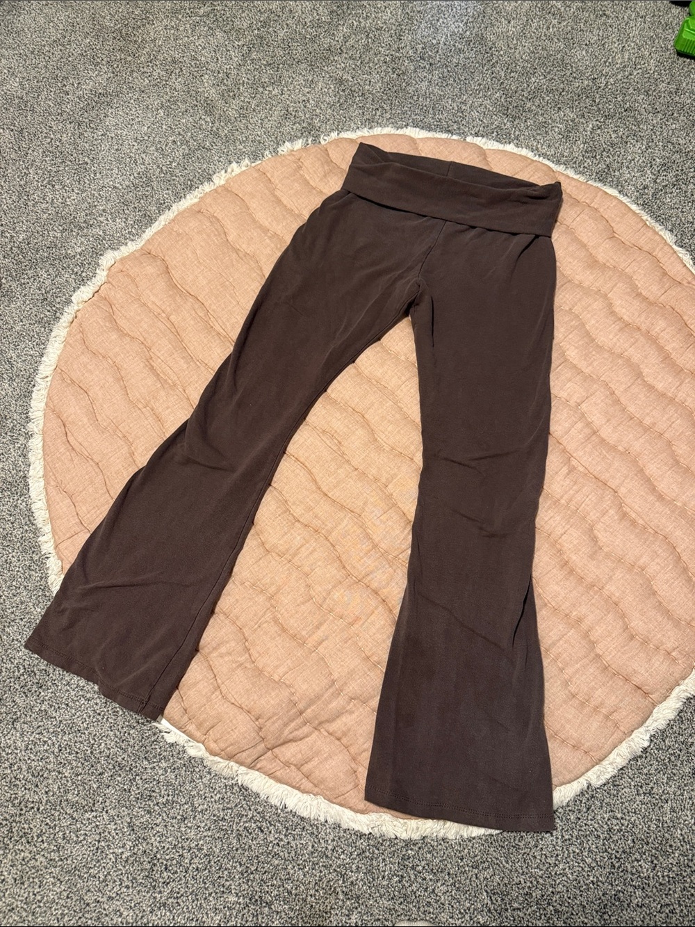 Brown Flared fold over Yoga Pants